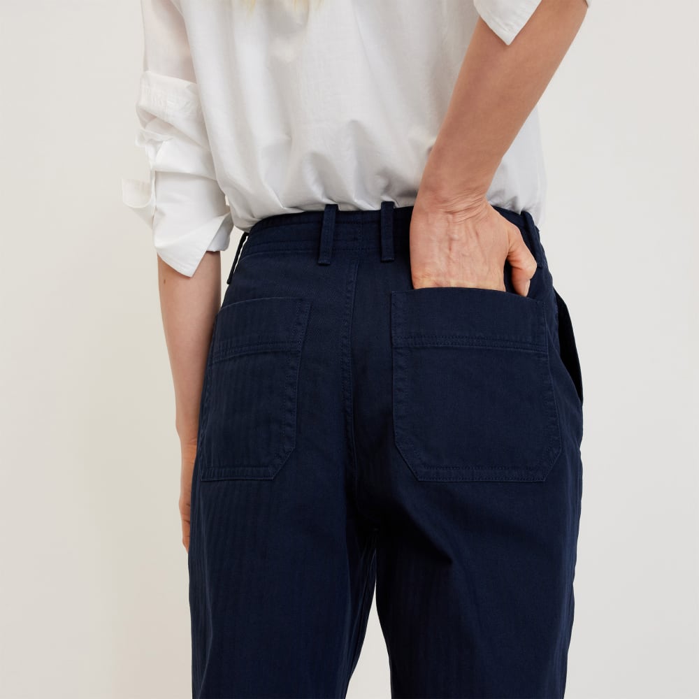 The Organic Cotton Herringbone Pant | Navy - Image 5