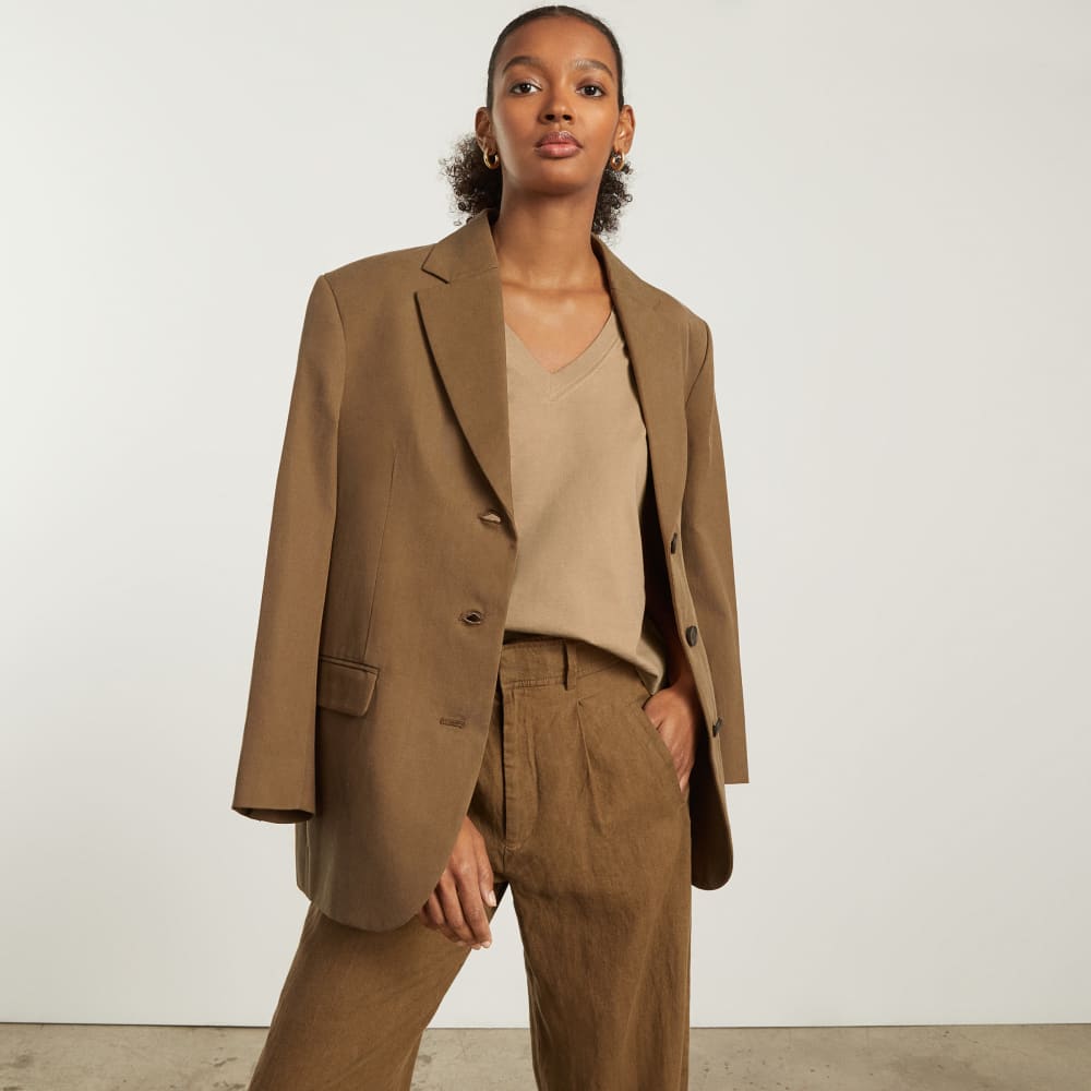 The Organic Cotton Slouchy V-Neck | Iced Coffee - Image 6