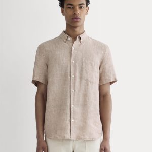 The Classic Short-Sleeve Shirt in Linen | Burlwood Chambray