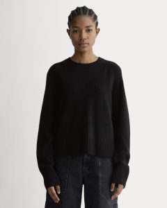The Boxy Crew in Cashmere | Black