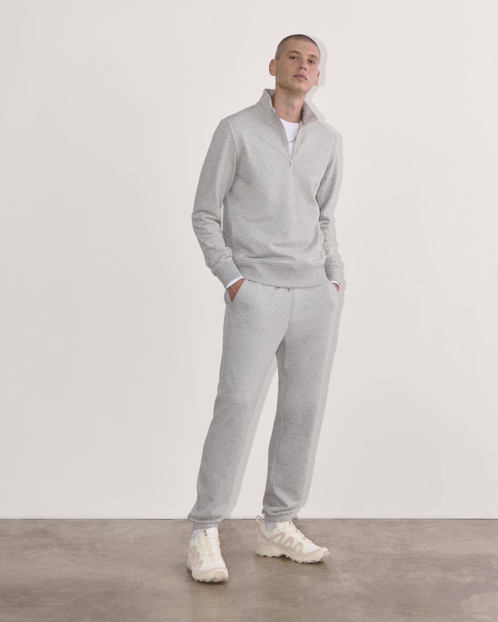 The Off-Duty Terry Quarter-Zip | Heathered Grey - Image 3