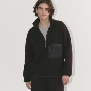The ReNew Fleece Oversized Half-Zip | Black