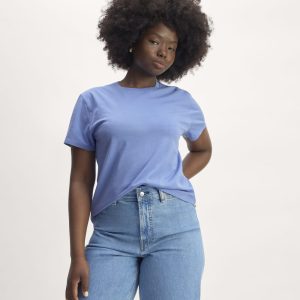 The Box-Cut Tee in Essential Cotton | Blue Opal | No Pocket