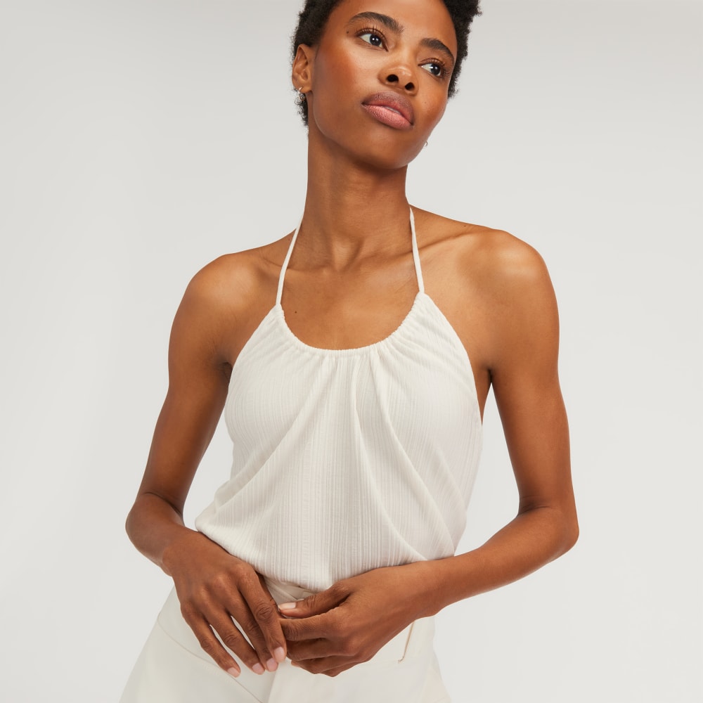 The Rib Soft Knit Halter Top | Bone - Image 4