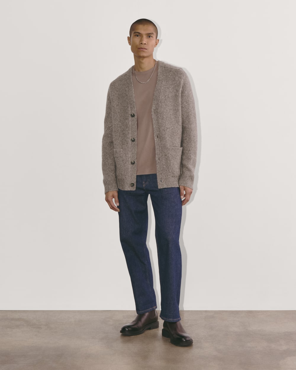 The Cloud Relaxed Cardigan | Taupe Melange - Image 4