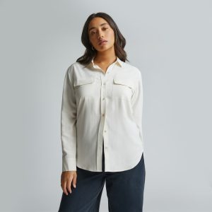 The Washable Silk Relaxed Shirt | Bone