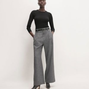 The ReWool® Way-High Drape Pant | Grey Herringbone