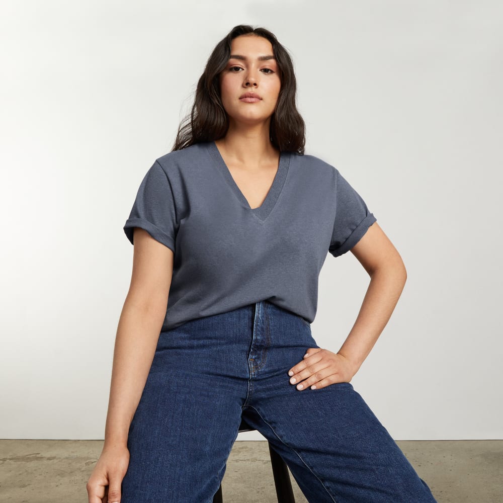 The Vintage V-Neck Hemp Tee | Atlantic - Image 6