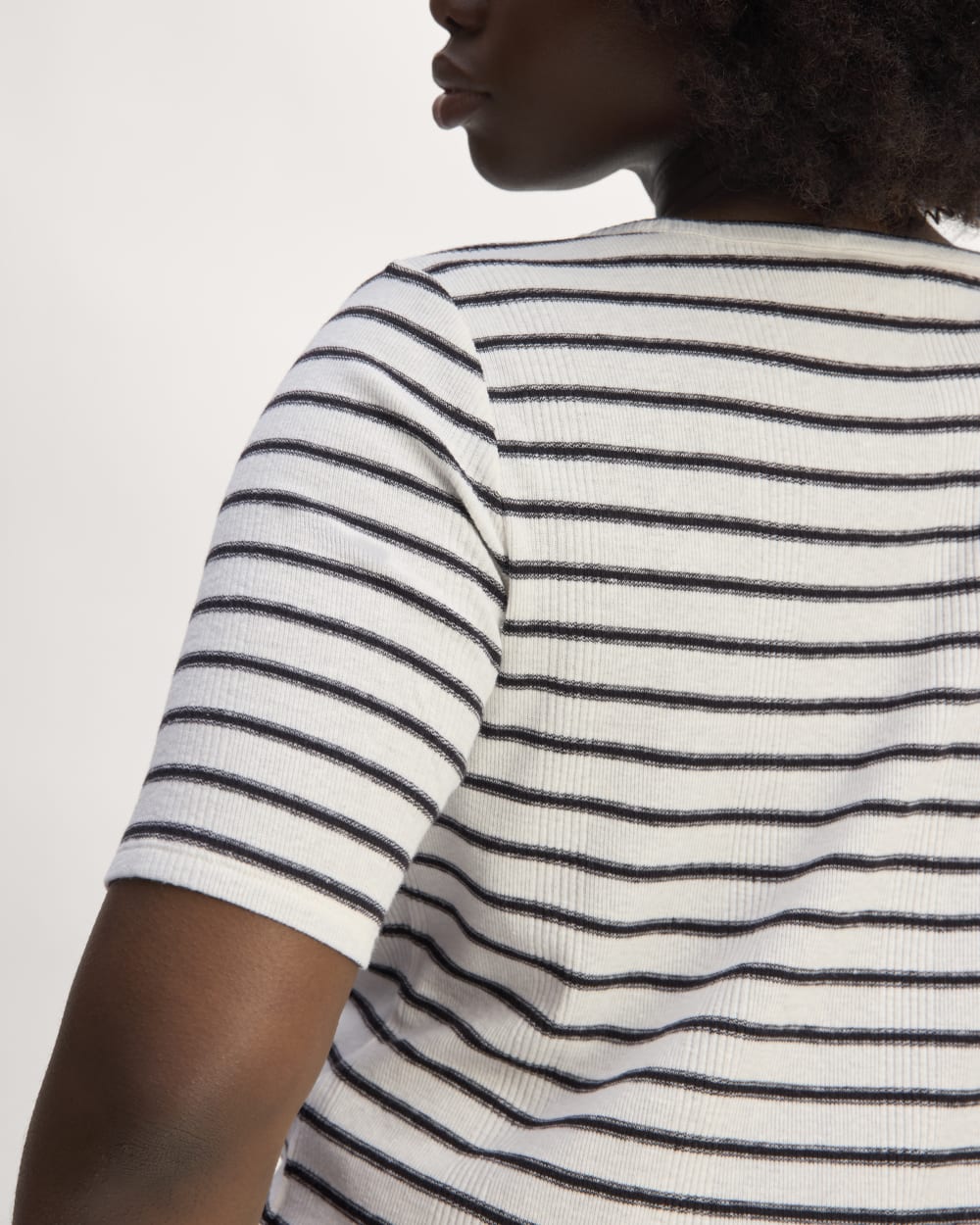 The Vintage Rib Scoop-Neck Top | Bone / Black - Image 5