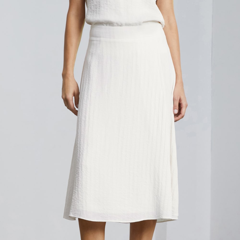 The City Stripe Midi Skirt | Bone - Image 5