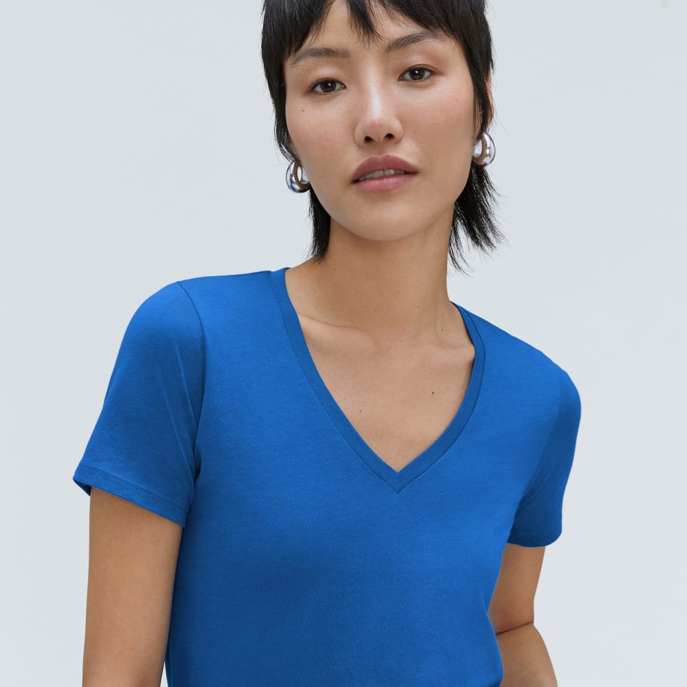 The Organic Cotton V-Neck | Lapis Blue - Image 4