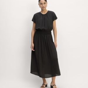 The Gathered Midi Dress | Black