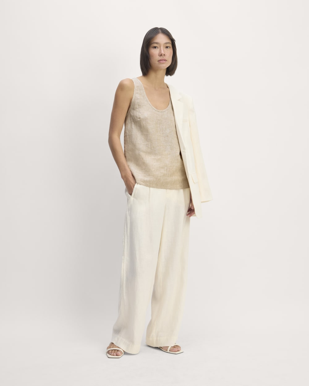 The Scoop Tank in Linen | Cornstalk Chambray - Image 3