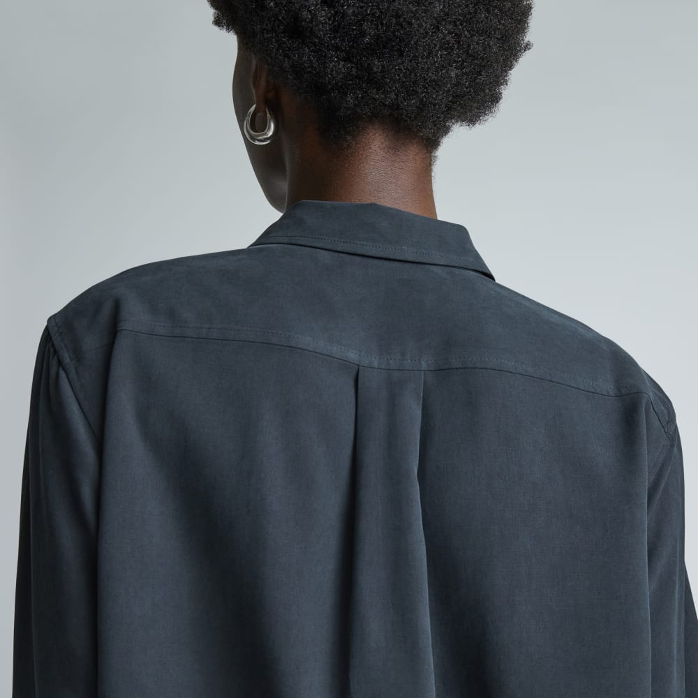 The Washable Silk Relaxed Shirt | Washed Black - Image 5