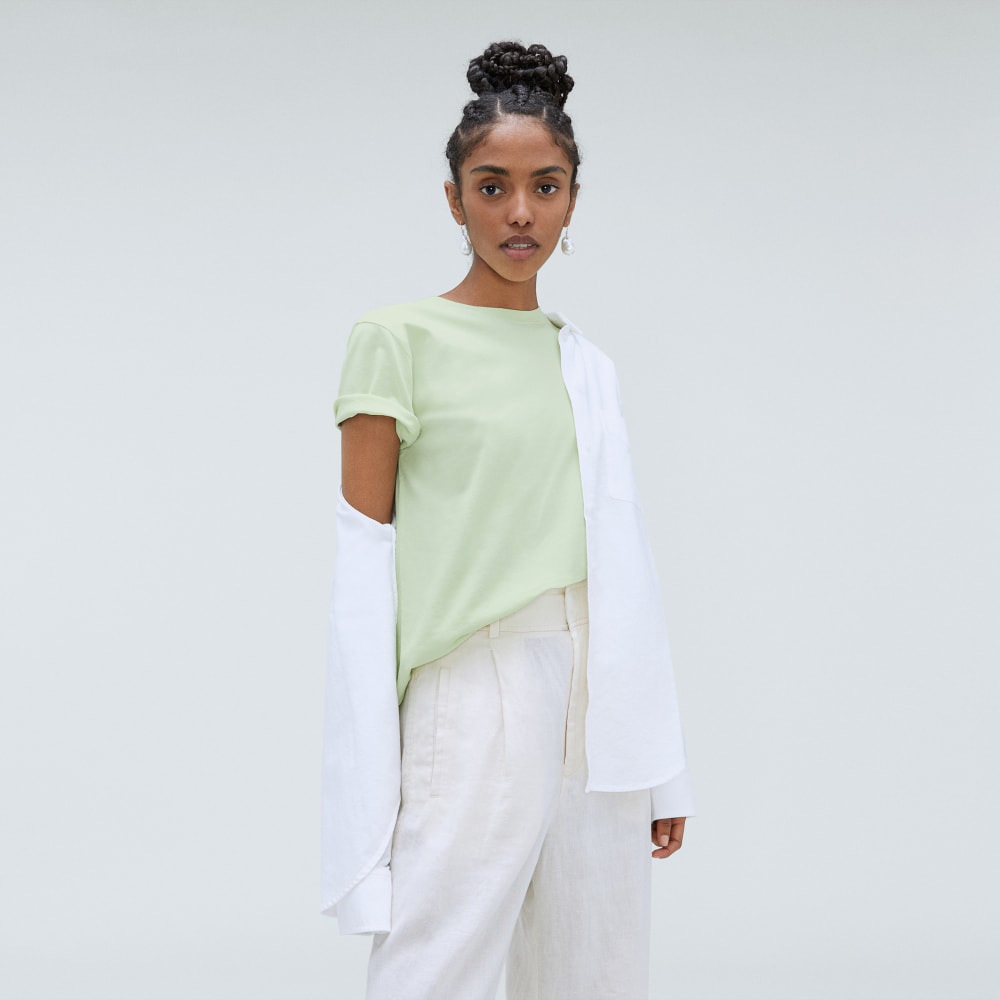 The Box-Cut Tee in Essential Cotton | Seafoam Green | No Pocket - Image 5