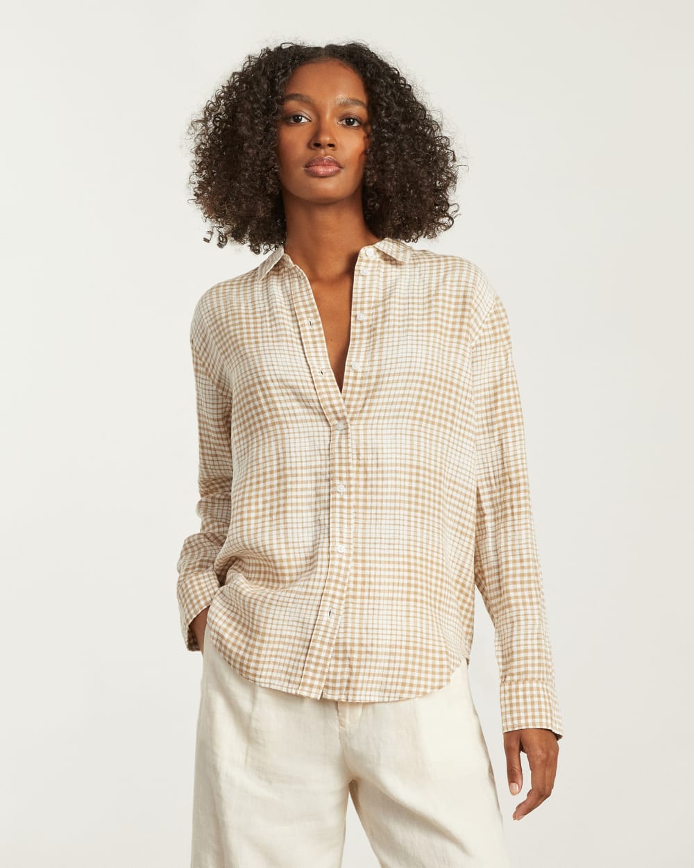The Must-Have Shirt in Linen | Iced Coffee Grid - Image 3