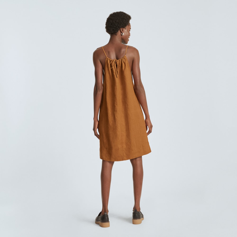The Linen Apron Dress | Tawny Brown - Image 4