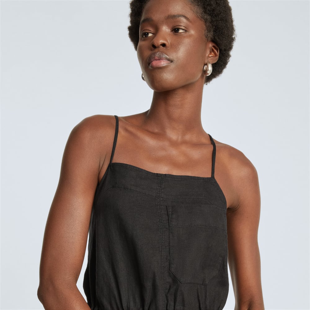 The Linen Shoestring Jumpsuit | Black - Image 4