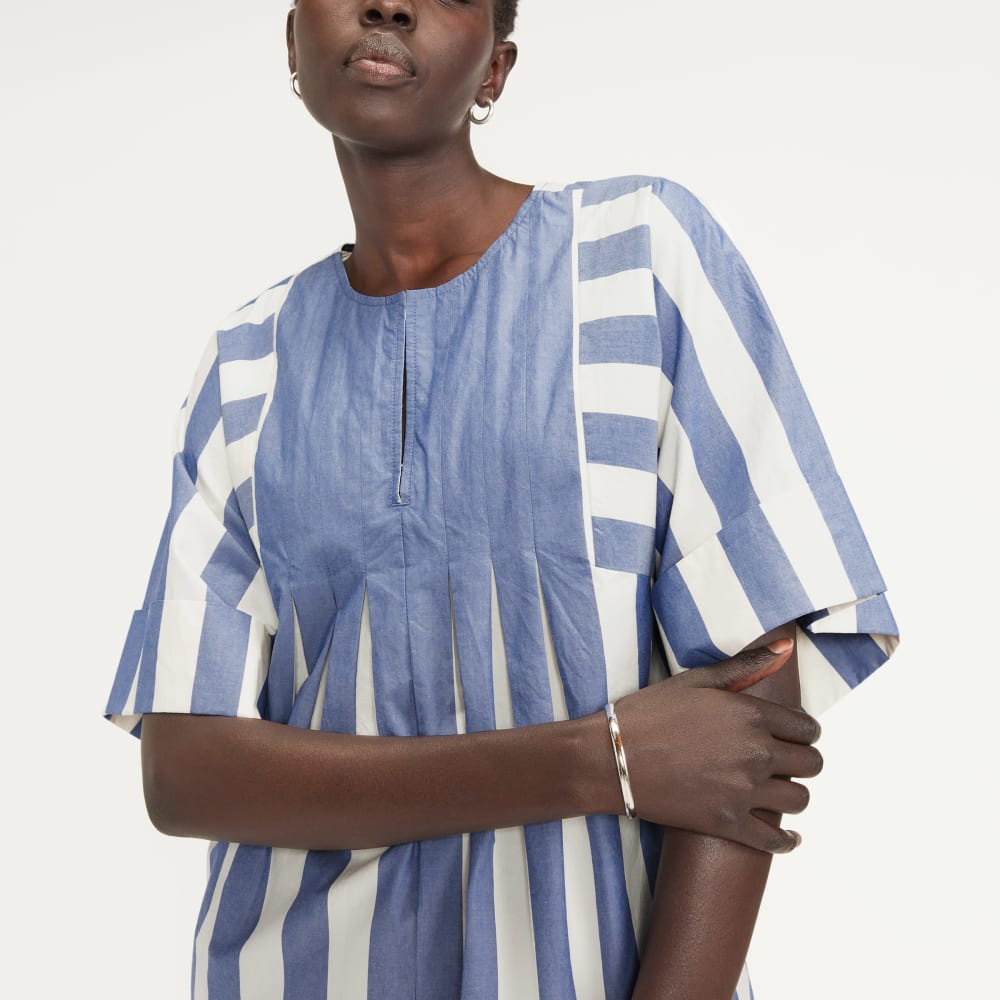 The Poplin Tunic | Mazarine Blue / Bone - Image 4