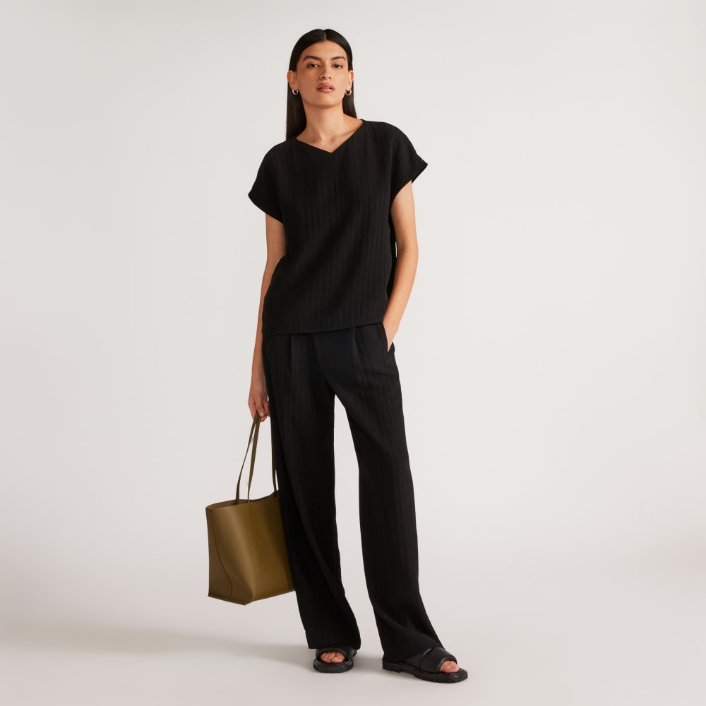 The City Stripe Way-High® Drape Pant | Black - Image 6