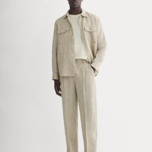 The Linen Pleated Trouser | Cornstalk Chambray