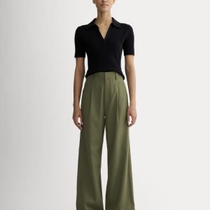 The Draper Pleated Pant in Buttersmooth | Kalamata | 30 Inseam