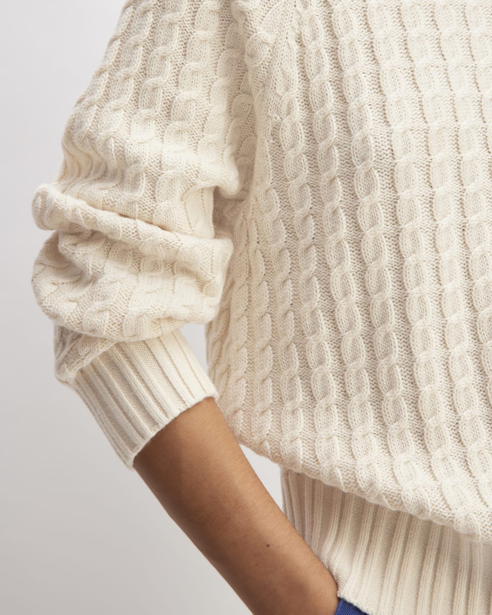The Cotton Merino Cable Turtleneck | Canvas - Image 5