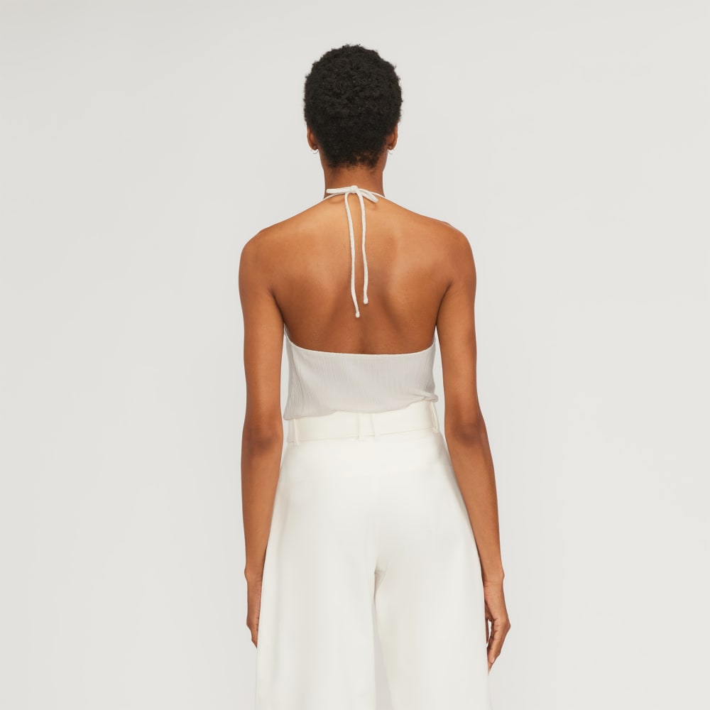 The Rib Soft Knit Halter Top | Bone - Image 3