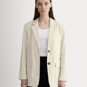 The Oversized Blazer in Stretch Linen | Birch