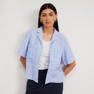 The Linen Workwear Shirt | Light Blue