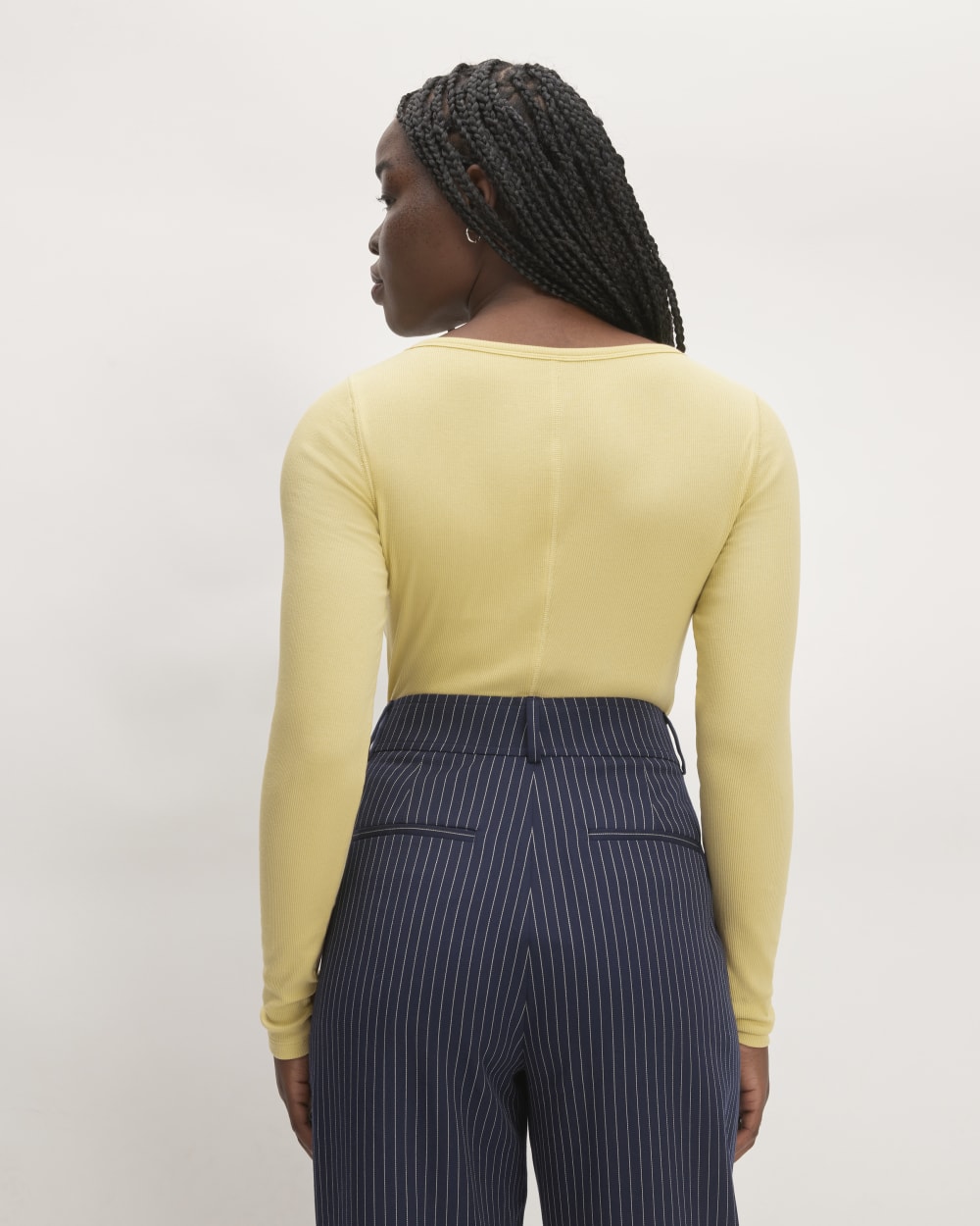 The Luxe Rib Long-Sleeve Scoop-Neck Tee | Raffia - Image 4