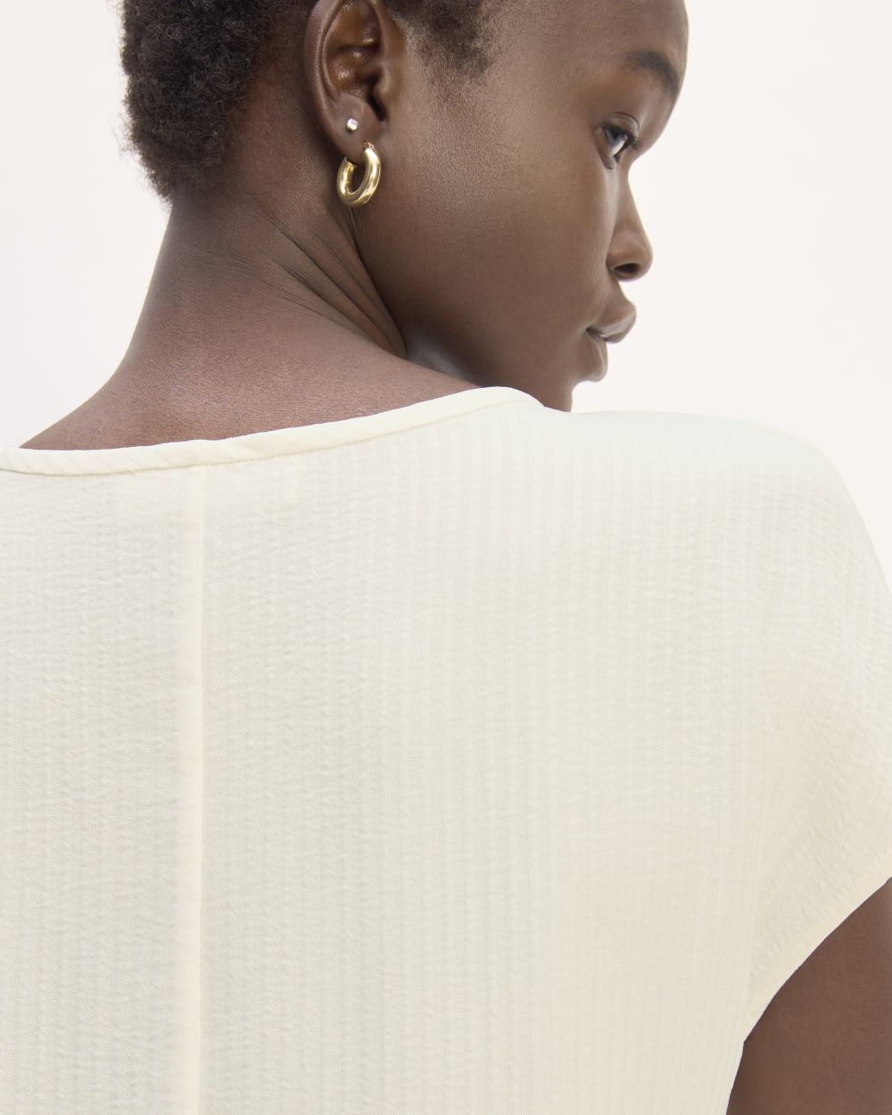 The Mini Jacquard Stripe Top | Bone - Image 5