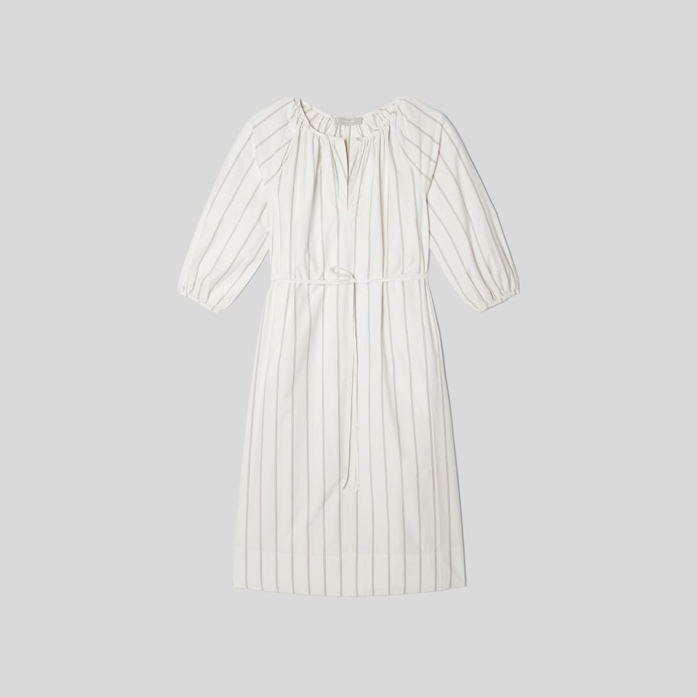 The Raglan Sleeve Poplin Dress | Black / Canvas Tan - Image 2