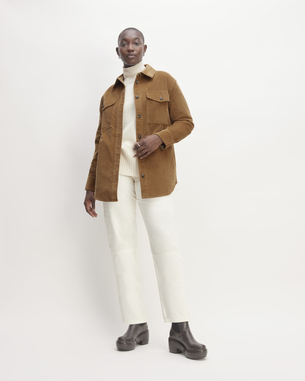 The Corduroy Oversized Shirt Jacket | Toasted Coconut - Image 3