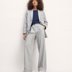 The Draper Pleated Pant in Buttersmooth | Heather Steel | 30 Inseam