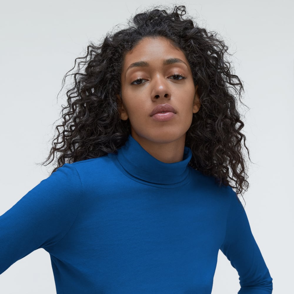 The Organic Cotton Turtleneck | Lapis Blue - Image 4