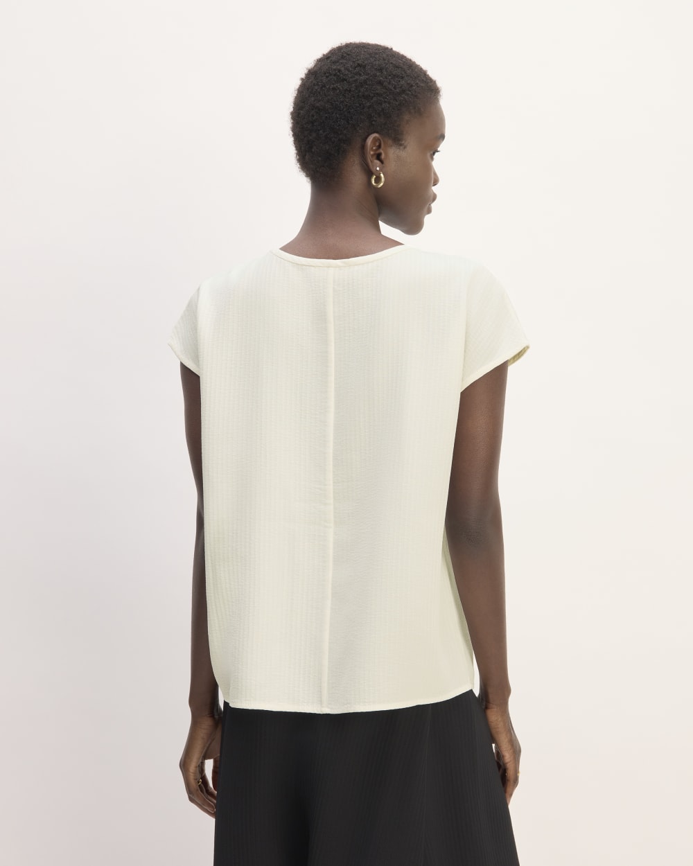 The Mini Jacquard Stripe Top | Bone - Image 6