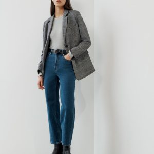 The Oversized Blazer in Wool | Glen Plaid