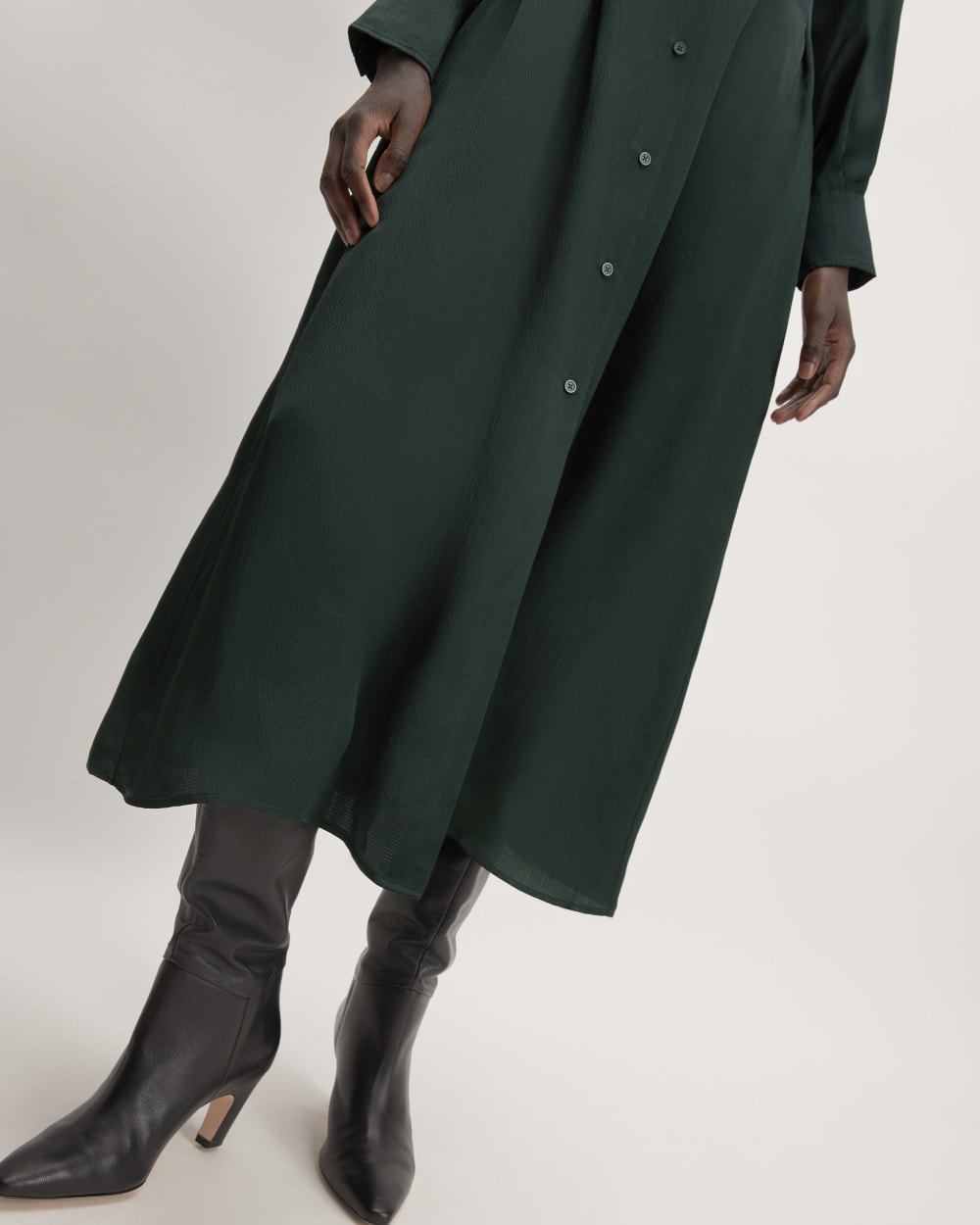 The Hammered Satin Shirt Dress | Scarab - Image 5