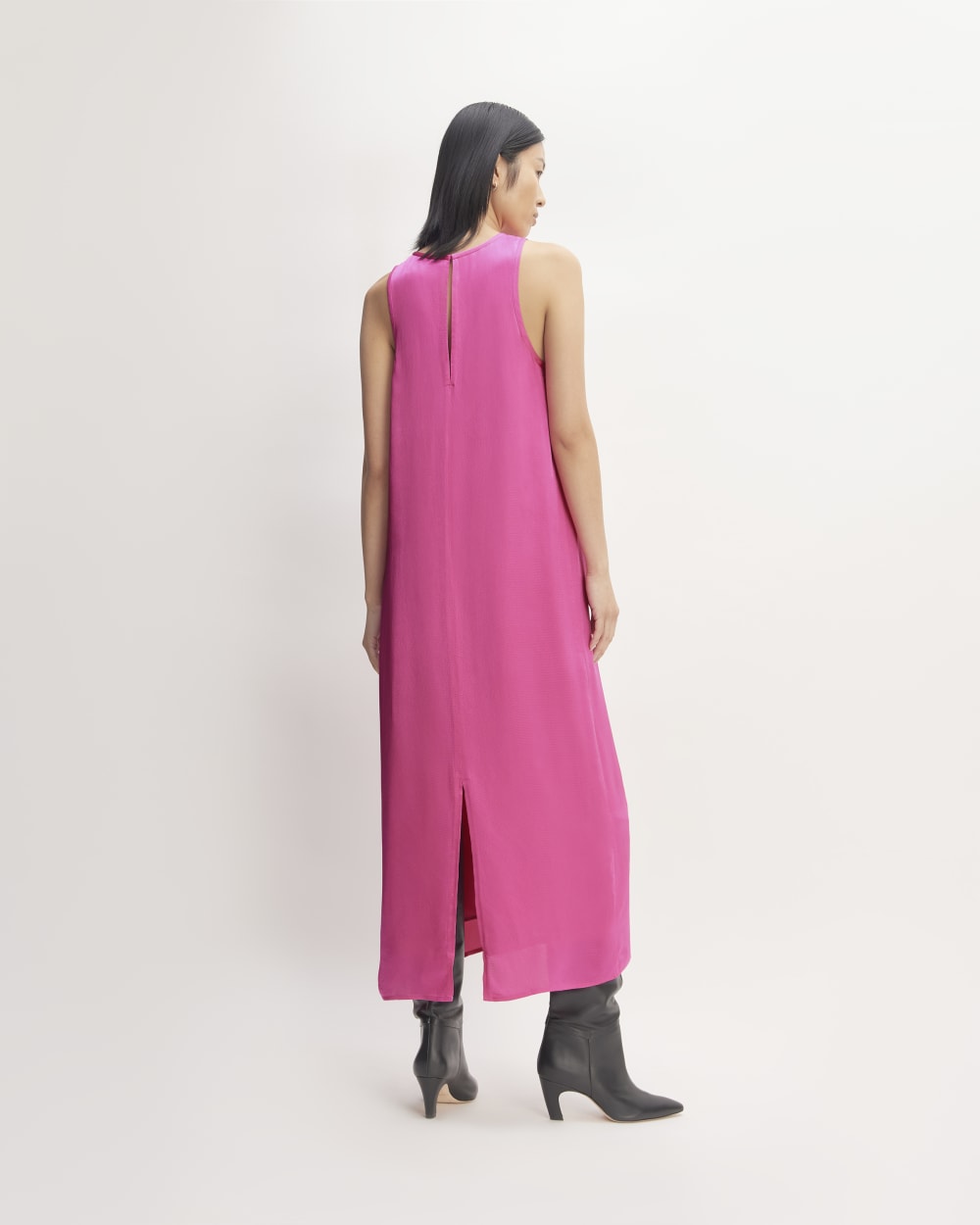 The Satin Racerback Slip Dress | Fuchsia Pink - Image 6