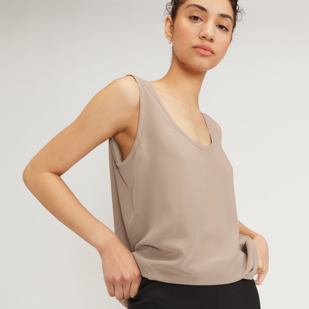 The Scoop Tank in Washable Silk | Burnt Sugar - Image 4