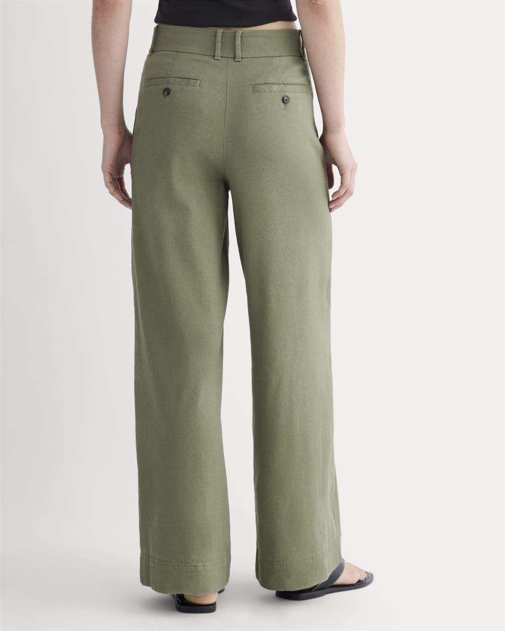 The Wide-Leg Pant in Stretch Linen | Lichen Green - Image 5