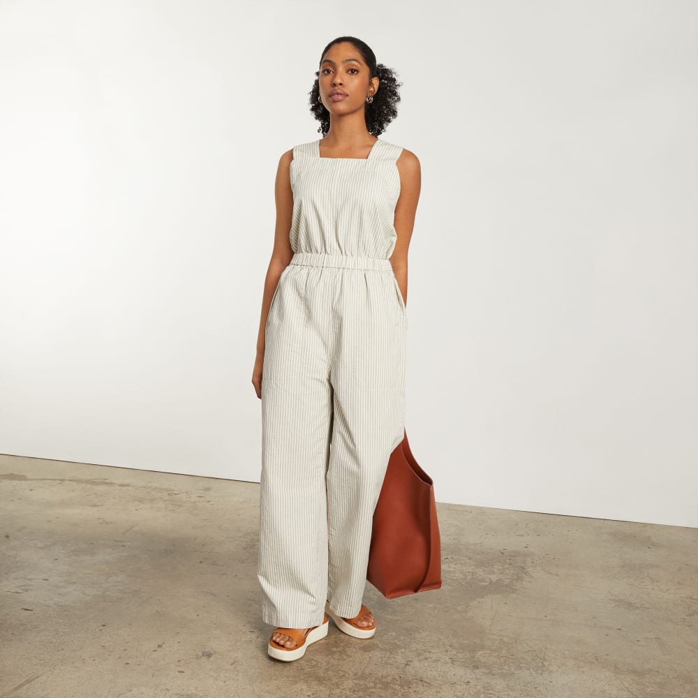 The Fatigue Apron Jumpsuit | Navy Stripe - Image 5