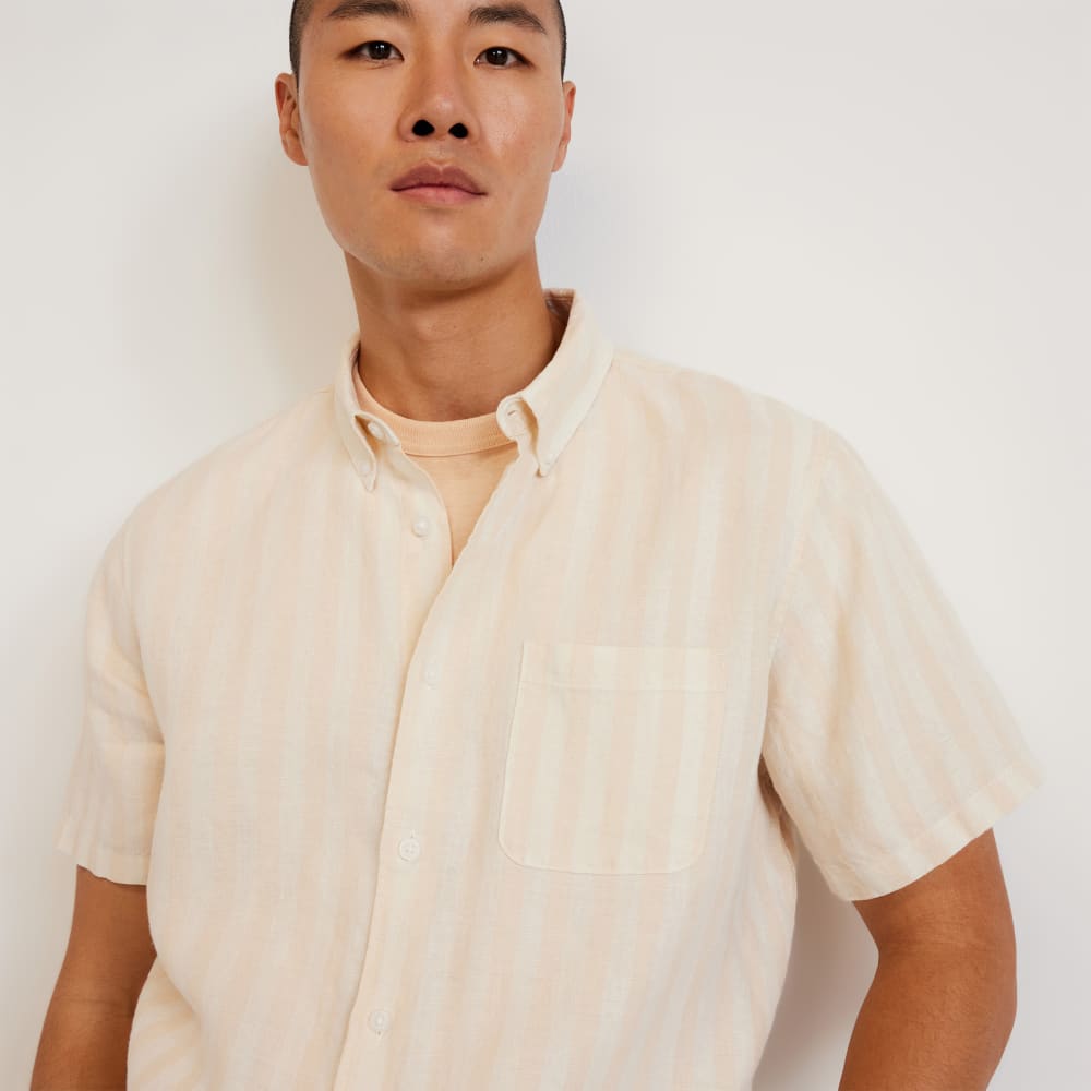 The Classic Short-Sleeve Shirt in Linen | Brazilian Sand / Canvas Tan - Image 4