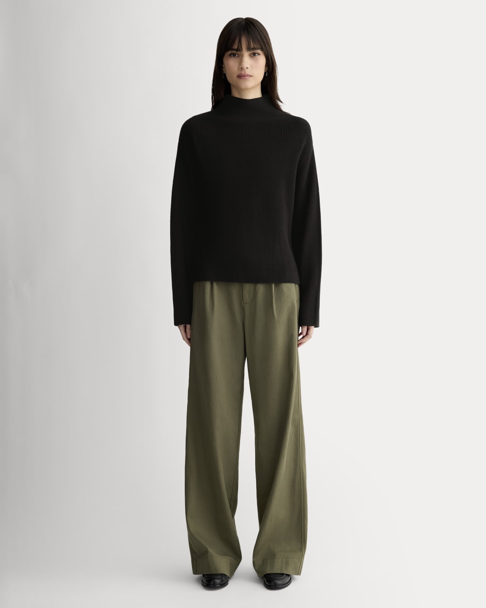 The Slouchy Funnel Neck in Everyday Cotton | Black - Image 3