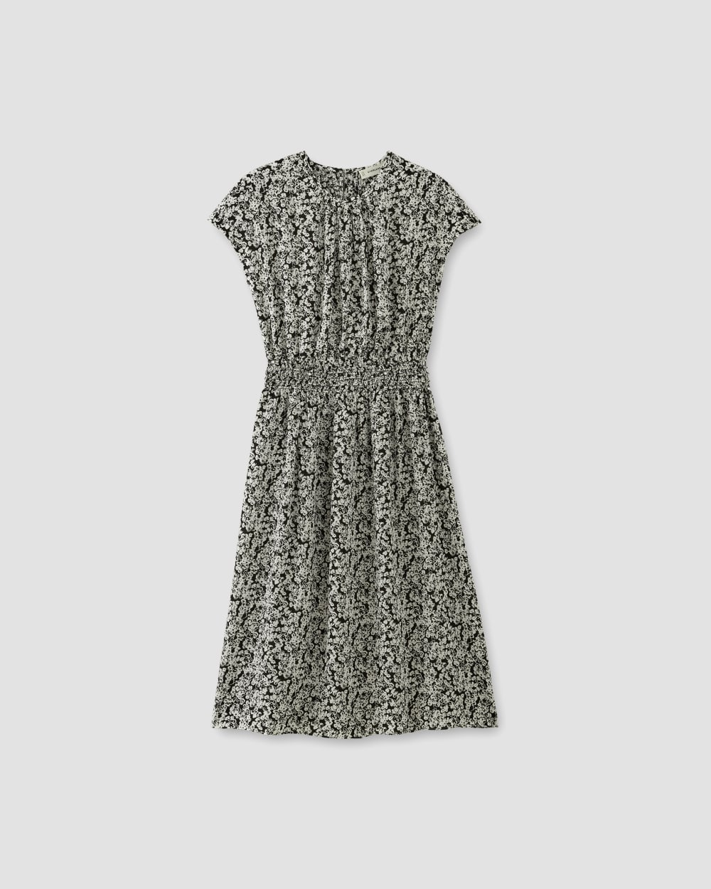 The Gathered Midi Dress | Black / Bone Mini Floral - Image 2