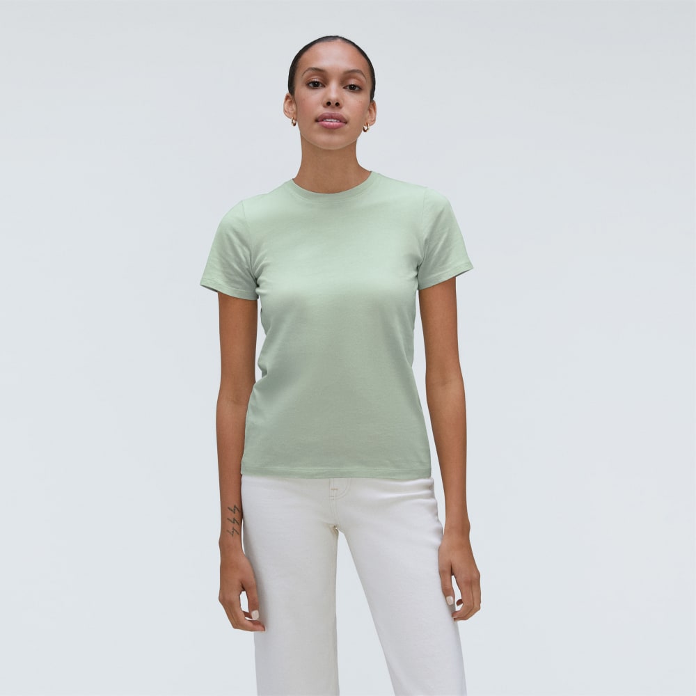 The Organic Cotton Crew Tee | Lily Green - Image 2