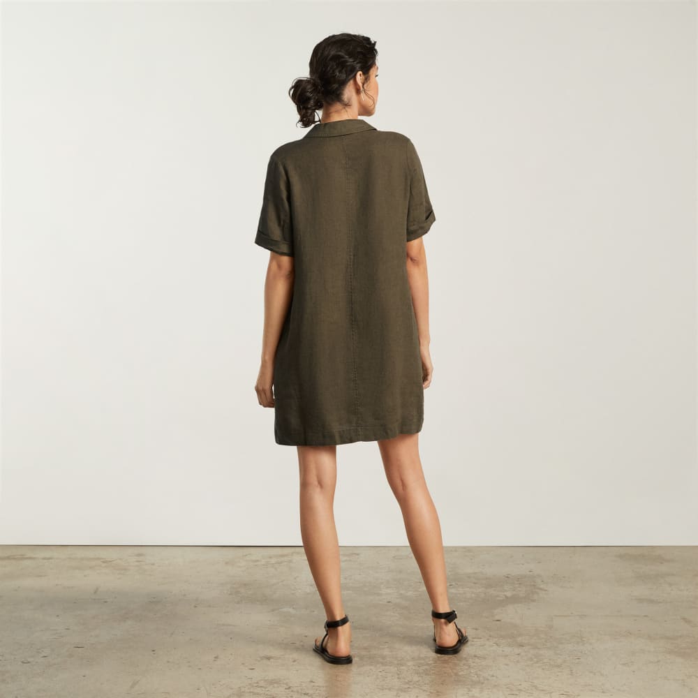 The Linen Workwear Dress | Beech - Image 3