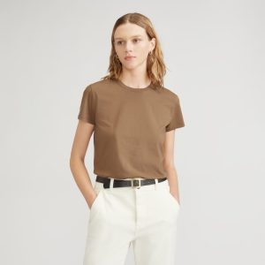 The Box-Cut Tee in Essential Cotton | Toasted Coconut | No Pocket
