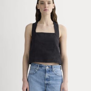 The Crossback Tank in Linen | Black